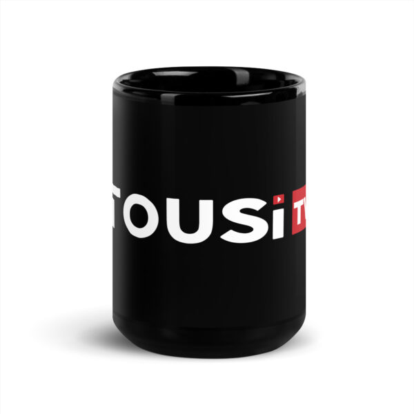 Tousi TV Black Glossy Mug - Image 3