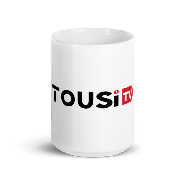 Tousi TV White Glossy Mug - Image 3